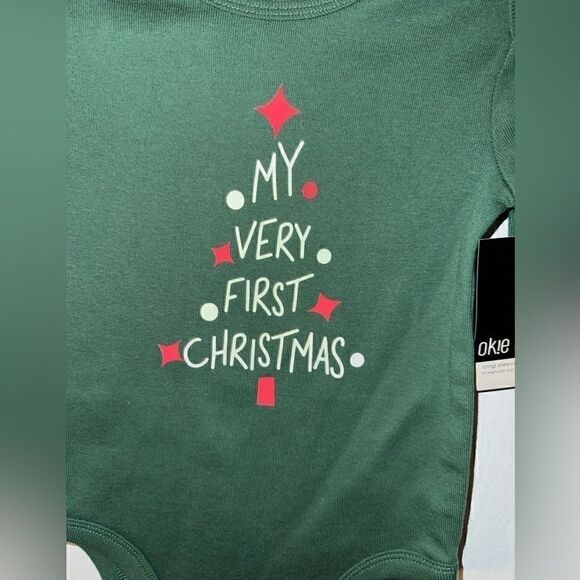 NWT 'My Very First Christmas' Onesie – Baby Girl's Holiday Outfit- 3 months & 12 - Picture 2 of 3